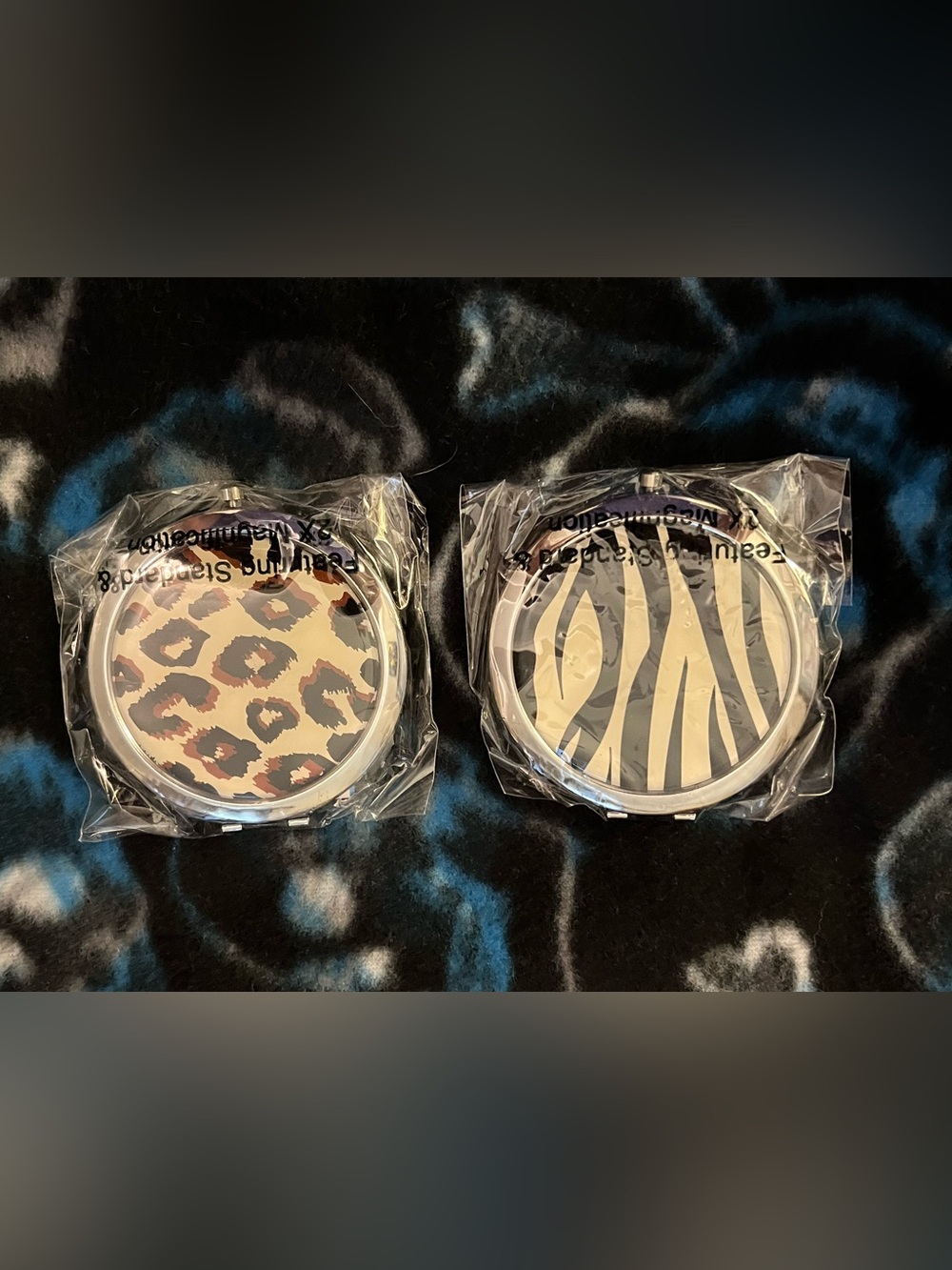 Bundle of 2 Animal Print Mirror Compacts
